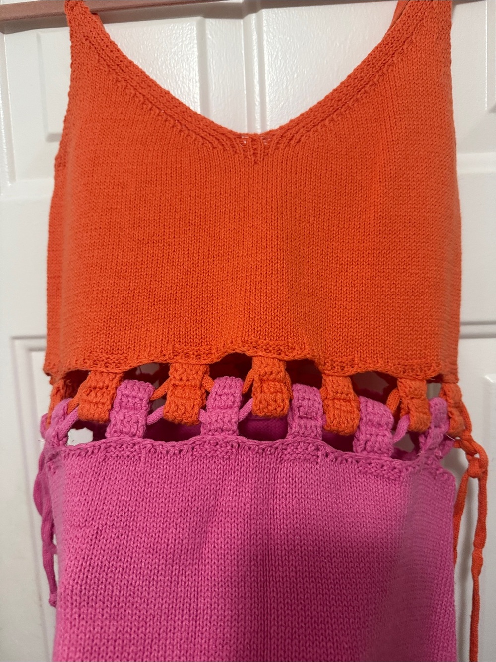 Blue Blush Orange and Pink Knit Mini Dress - Picture 6 of 11
